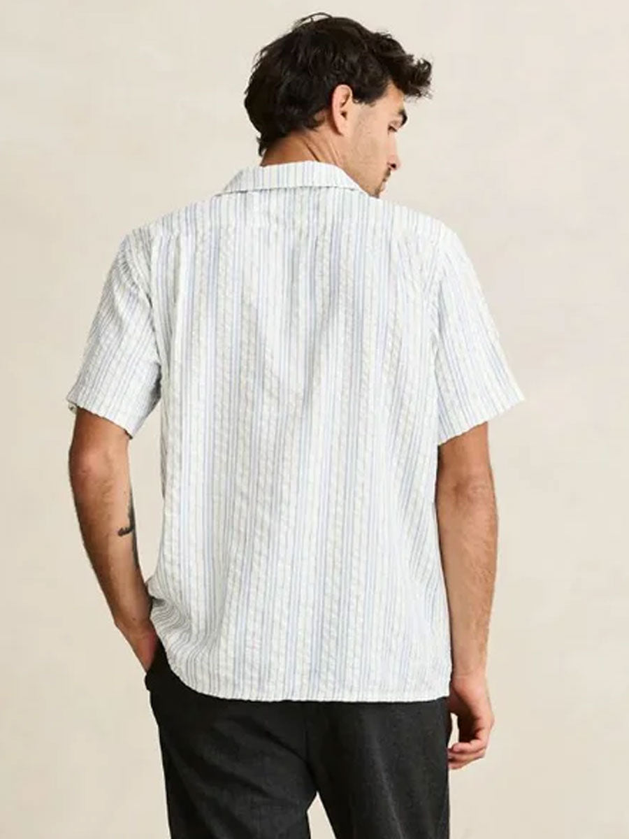 RHYTHM NOVELTY STRIP SHORT-SLEEVE SHIRT - WHITE