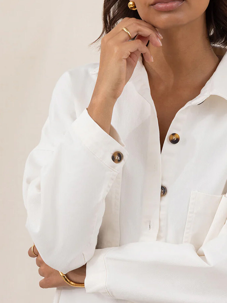 CHARLI WYATT DENIM SHIRT - ECRU SHIRTS CHARLI