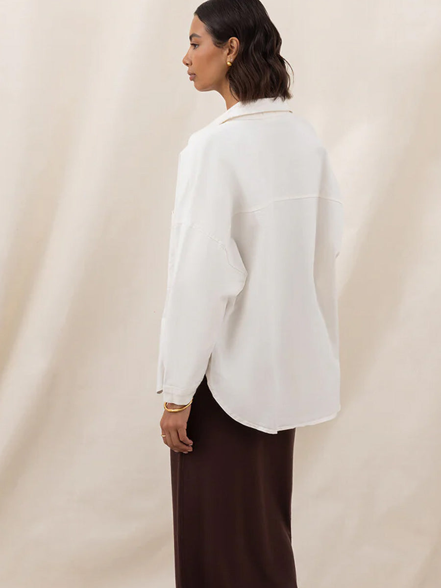 CHARLI WYATT DENIM SHIRT - ECRU SHIRTS CHARLI