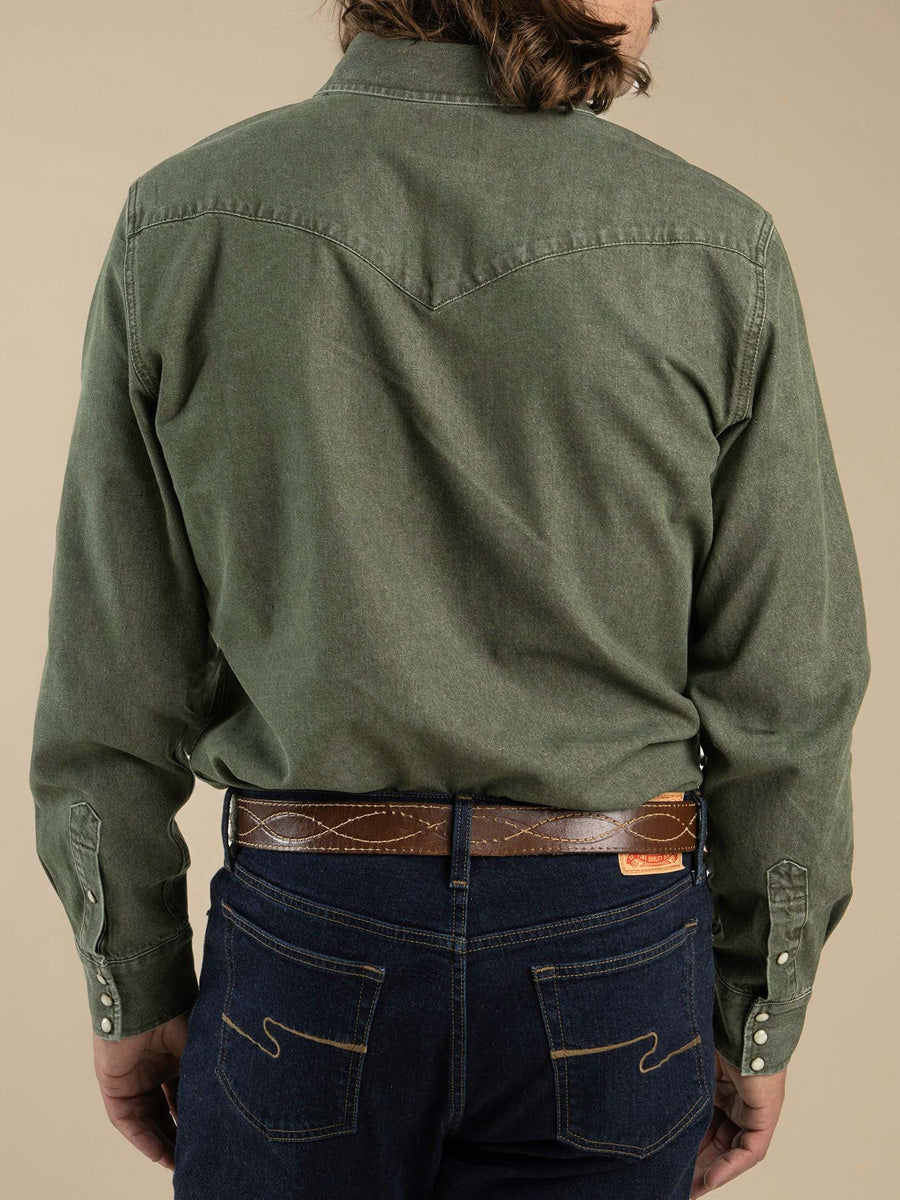 SENDERO THE WYATT PEARL SNAP SHIRT - FADED OLIVE