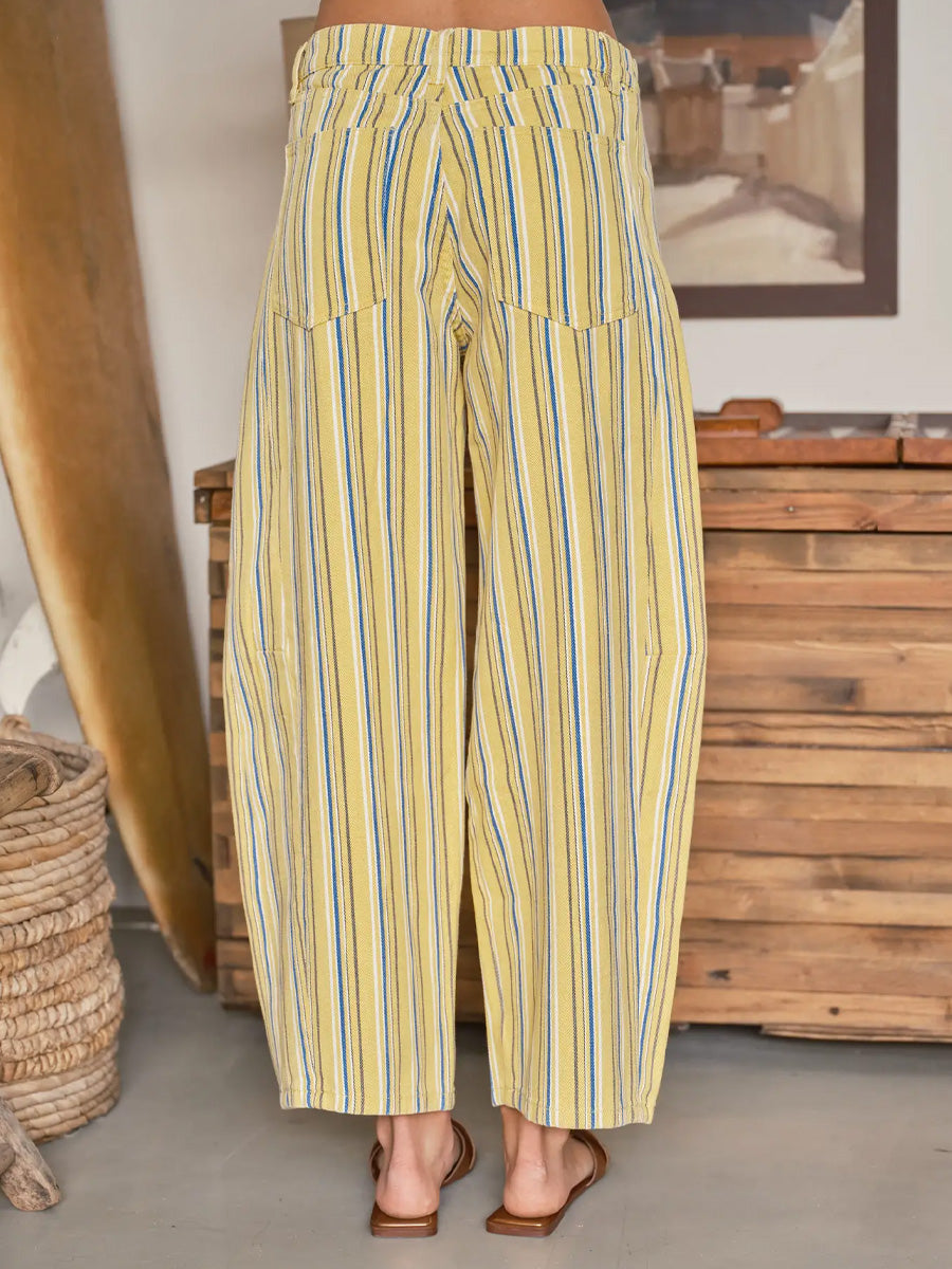 COLOUR STRIPE BARREL PANT - YELLOW PANTS OAK CLOTHING CO.