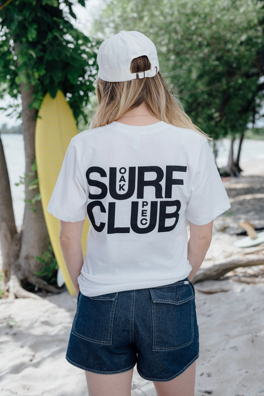 OAK SURF CLUB UNISEX PEC TEE - WHITE TSHIRT OAK SURF CLUB   