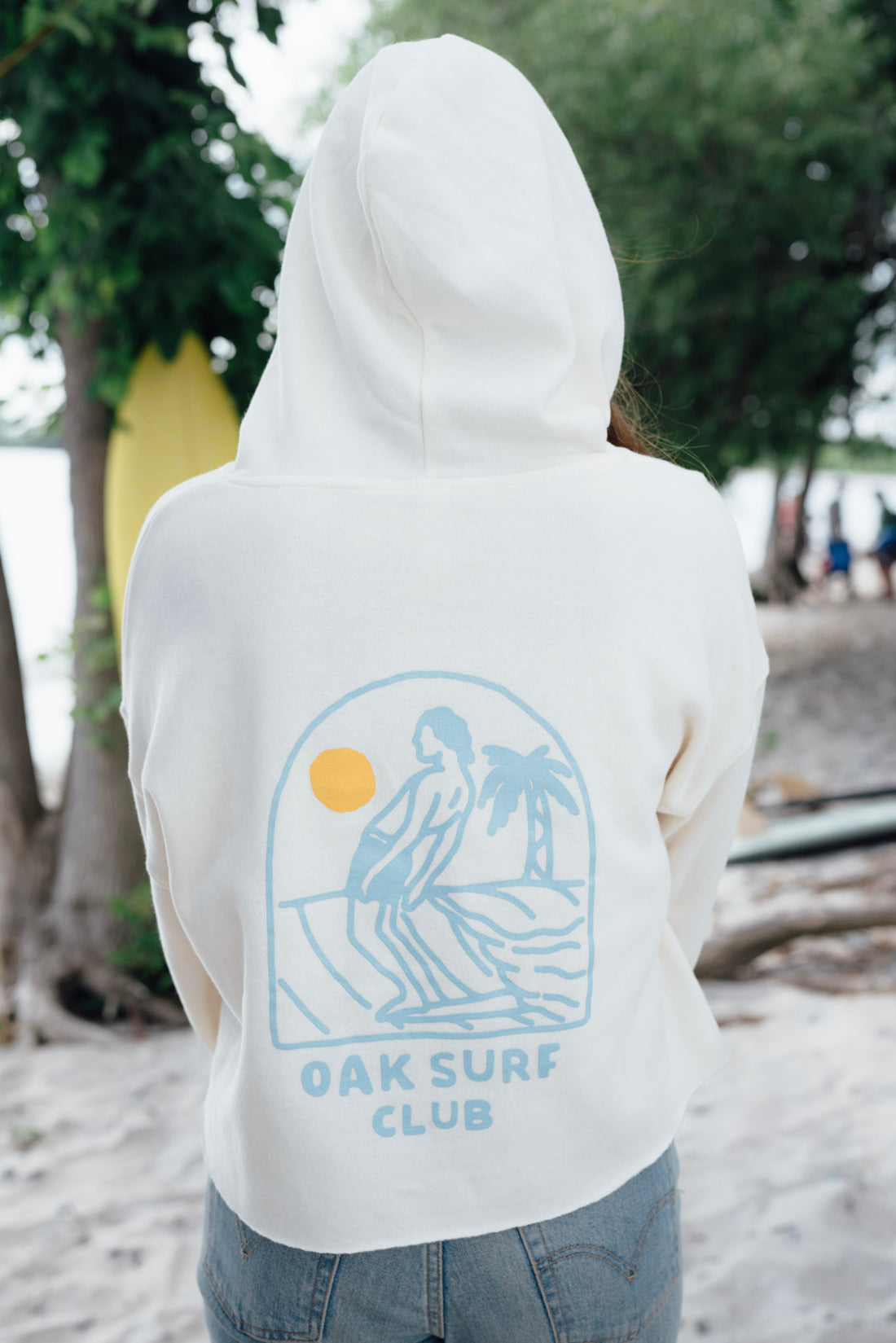 OAK SURF CLUB NOSERIDER CROPPED HOOD - BONE